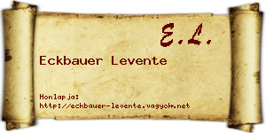 Eckbauer Levente névjegykártya